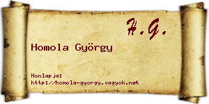Homola György névjegykártya